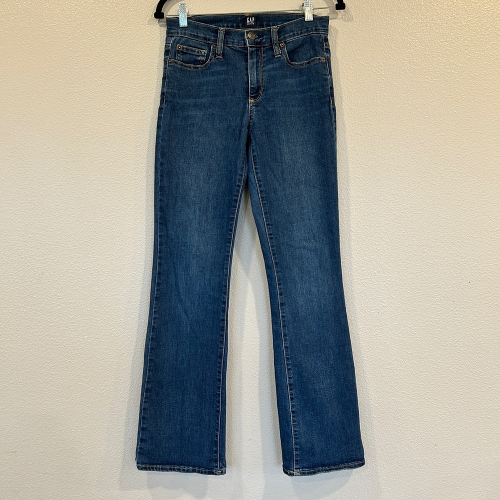 GAP Women Perfect Boot Jeans Mid Wash Denim Size 27 Regular